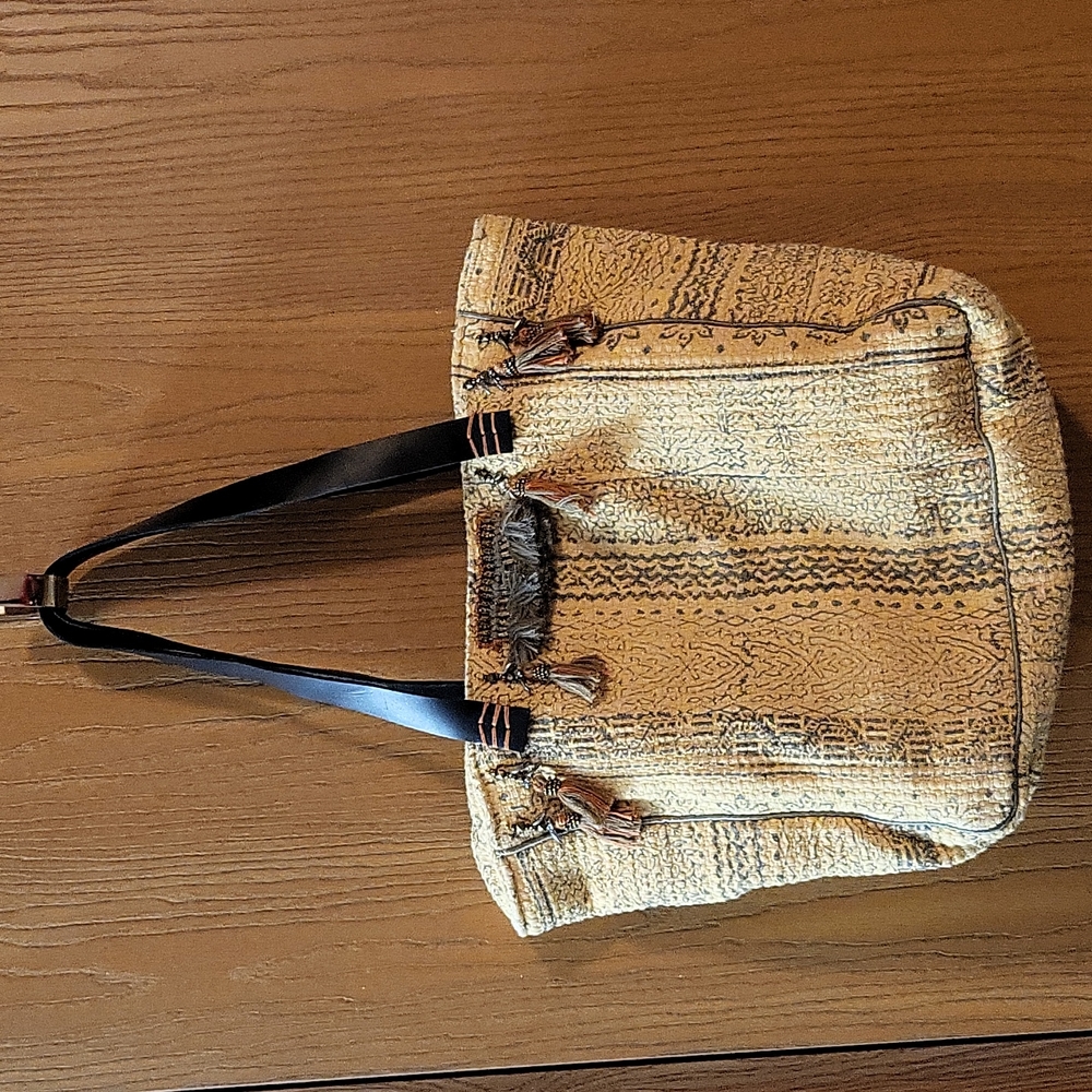 Sun and Sand Large Fabric with Tassels Handbag